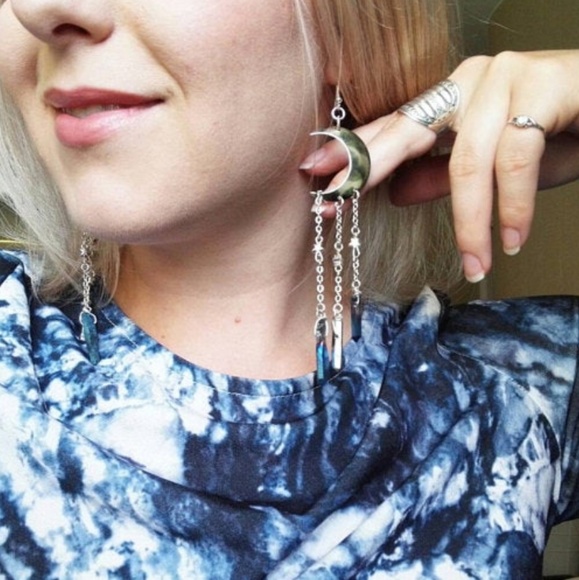 Moon Earrings Atlantis( Handmade) 🌙 - Picture 7 of 8